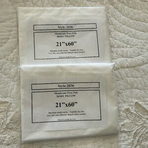 NWT Two 21x60 Body Pillow Size Pillow Protectors